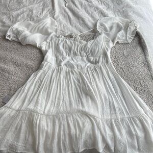 White Puff Sleeve Dress